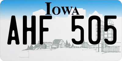IA license plate AHF505