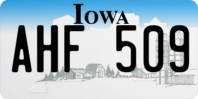 IA license plate AHF509