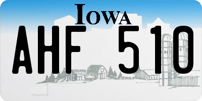 IA license plate AHF510
