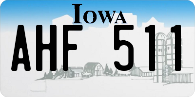 IA license plate AHF511