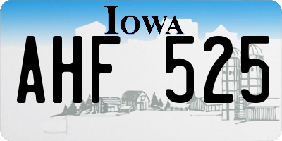 IA license plate AHF525