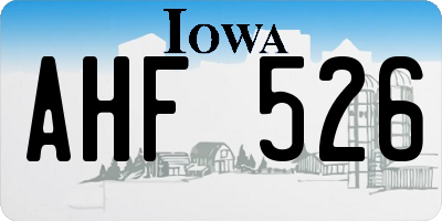 IA license plate AHF526