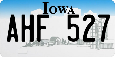 IA license plate AHF527