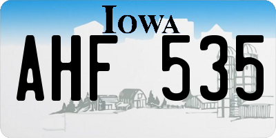 IA license plate AHF535