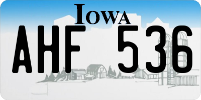 IA license plate AHF536