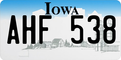 IA license plate AHF538