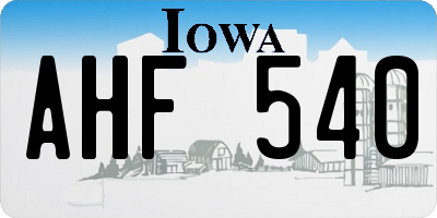 IA license plate AHF540