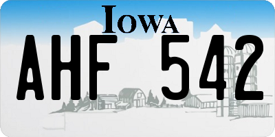 IA license plate AHF542