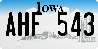 IA license plate AHF543