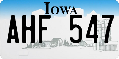 IA license plate AHF547