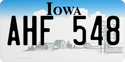 IA license plate AHF548