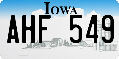 IA license plate AHF549