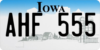 IA license plate AHF555