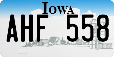 IA license plate AHF558