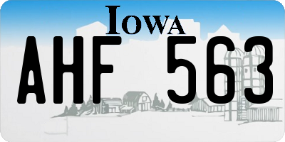 IA license plate AHF563