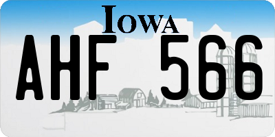 IA license plate AHF566