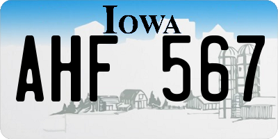 IA license plate AHF567