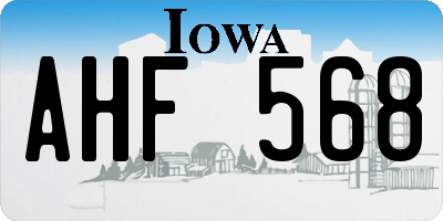 IA license plate AHF568