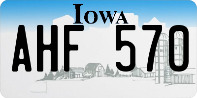 IA license plate AHF570