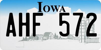 IA license plate AHF572