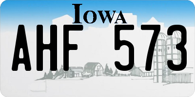 IA license plate AHF573
