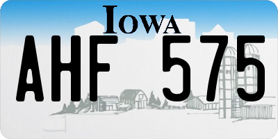 IA license plate AHF575