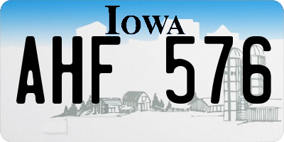 IA license plate AHF576