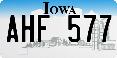 IA license plate AHF577