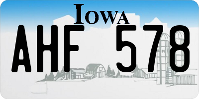 IA license plate AHF578