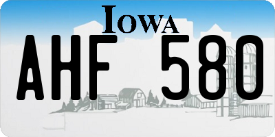 IA license plate AHF580