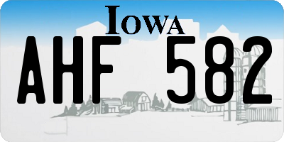 IA license plate AHF582