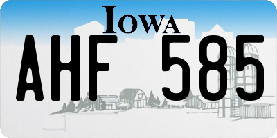 IA license plate AHF585