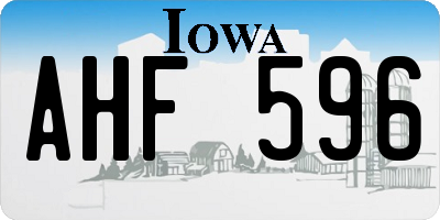 IA license plate AHF596