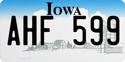 IA license plate AHF599