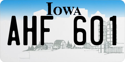 IA license plate AHF601