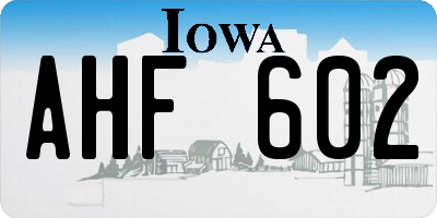 IA license plate AHF602