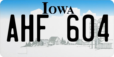 IA license plate AHF604