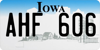 IA license plate AHF606