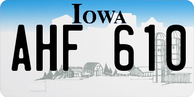 IA license plate AHF610