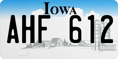 IA license plate AHF612