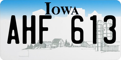 IA license plate AHF613