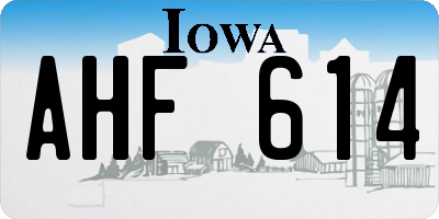 IA license plate AHF614