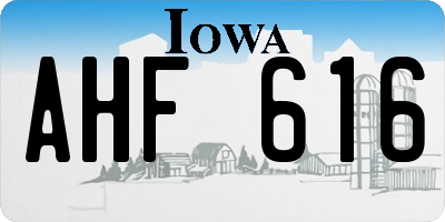 IA license plate AHF616