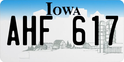 IA license plate AHF617