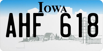 IA license plate AHF618