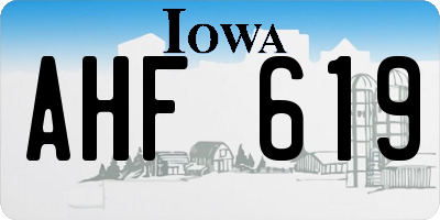 IA license plate AHF619