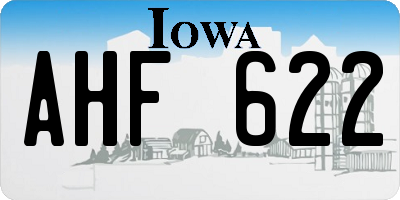 IA license plate AHF622