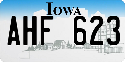IA license plate AHF623