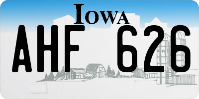 IA license plate AHF626