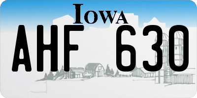 IA license plate AHF630